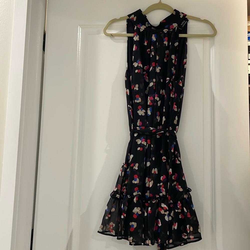 Black Dress with Colored Patterned